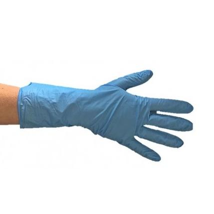MAXTER Nitril hosszúszárú kék púdermentes vizsgálókesztyű (100 db) - Image 2