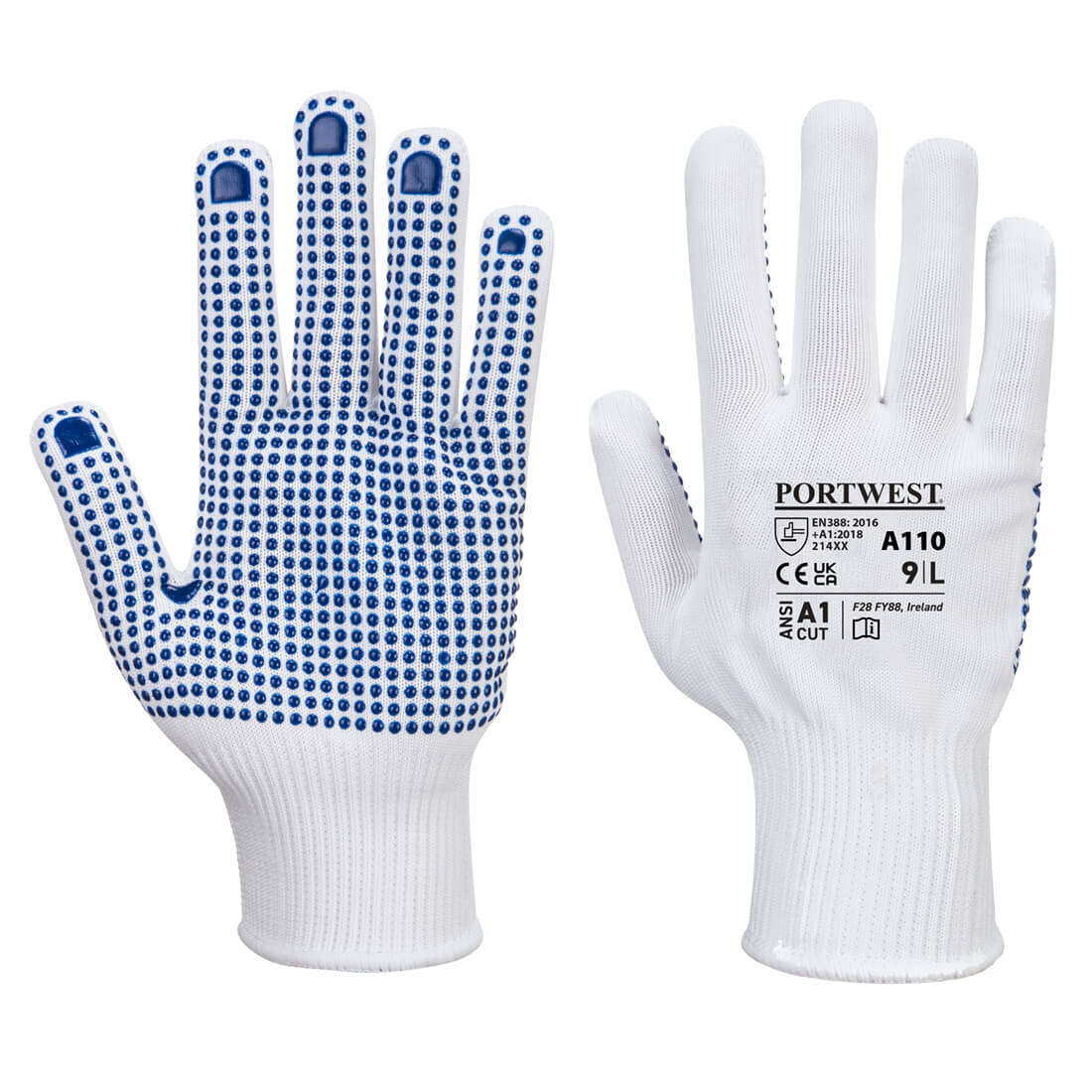 Portwest A110 PVC pontozott kesztyű (12 pár)