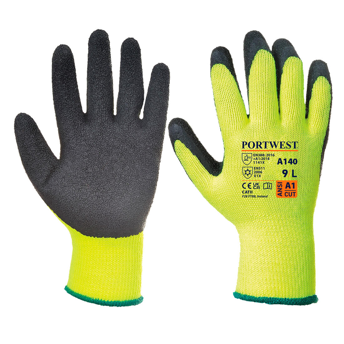Portwest A140 Thermal latex mártott kesztyű (12 pár)