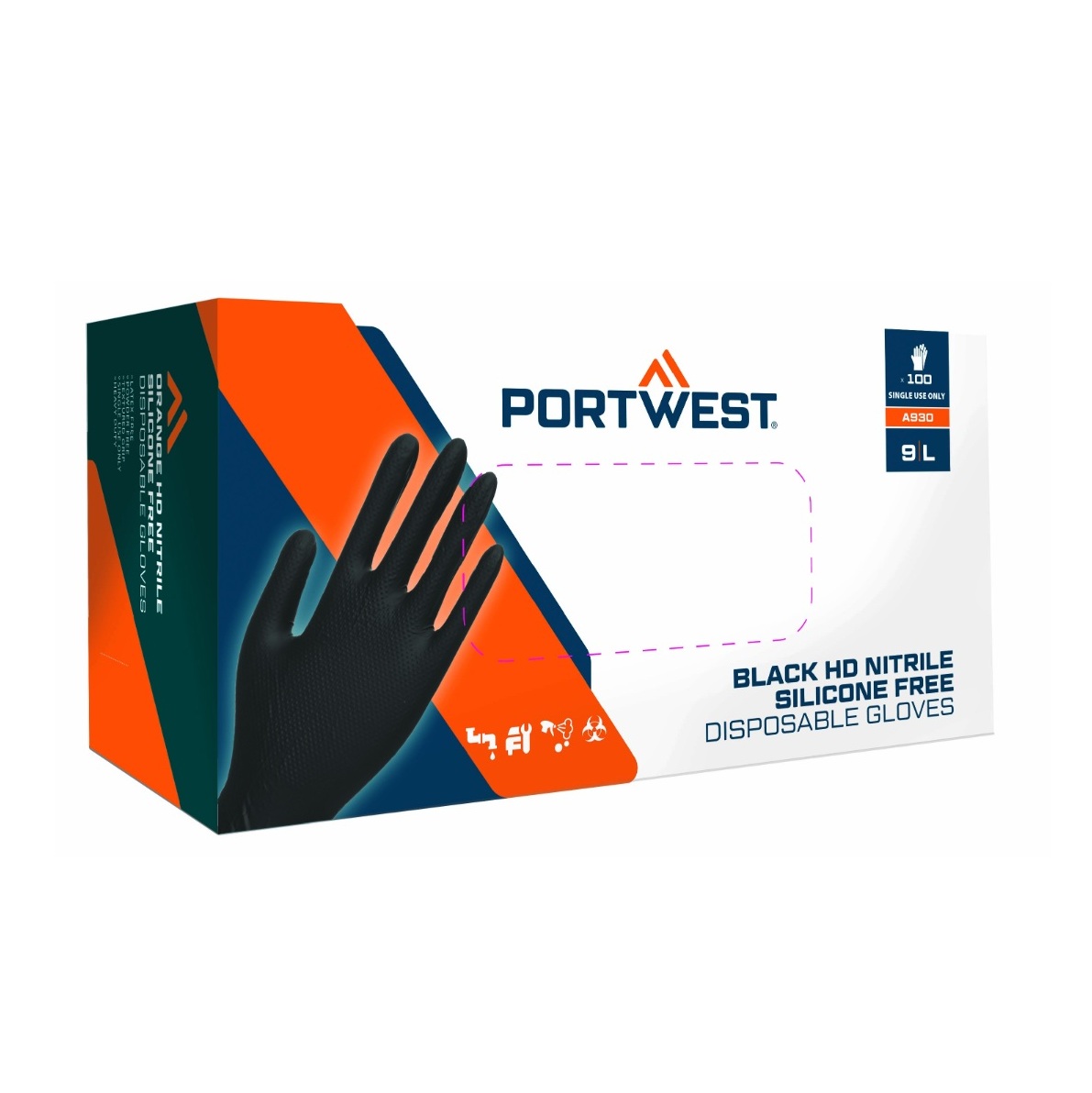 Portwest A930 Orange HD egyszerhasználatos kesztyű (100 db)